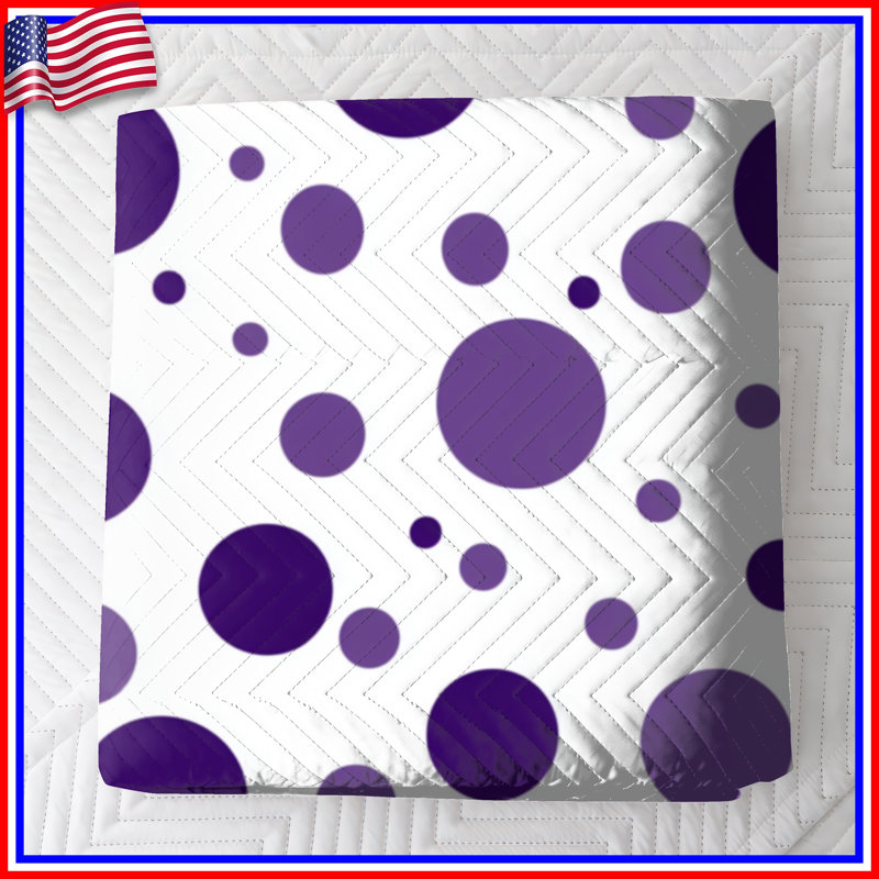 Couvre-lit matelassé à pois mauves toutes tailles, Double