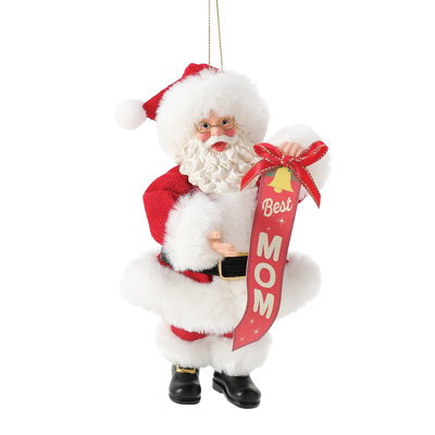 Ornement de bannière possible de père Noël tenant la meilleure maman possible 6 pouces