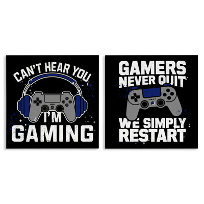 Ensemble de 2 toiles Hard Gamer Expressions, design par Kim Allen