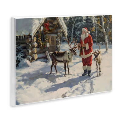 Toile de père Noël et renne par Imagine It Images