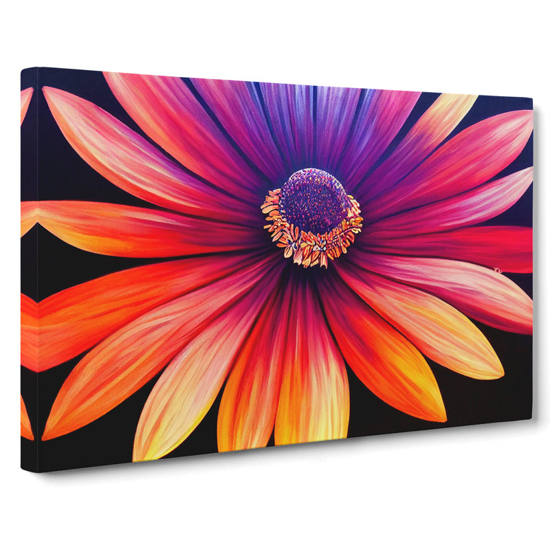 Dreamy Daisy Flower - Wrapped Canvas, 35cm H x 50cm W x 3cm D
