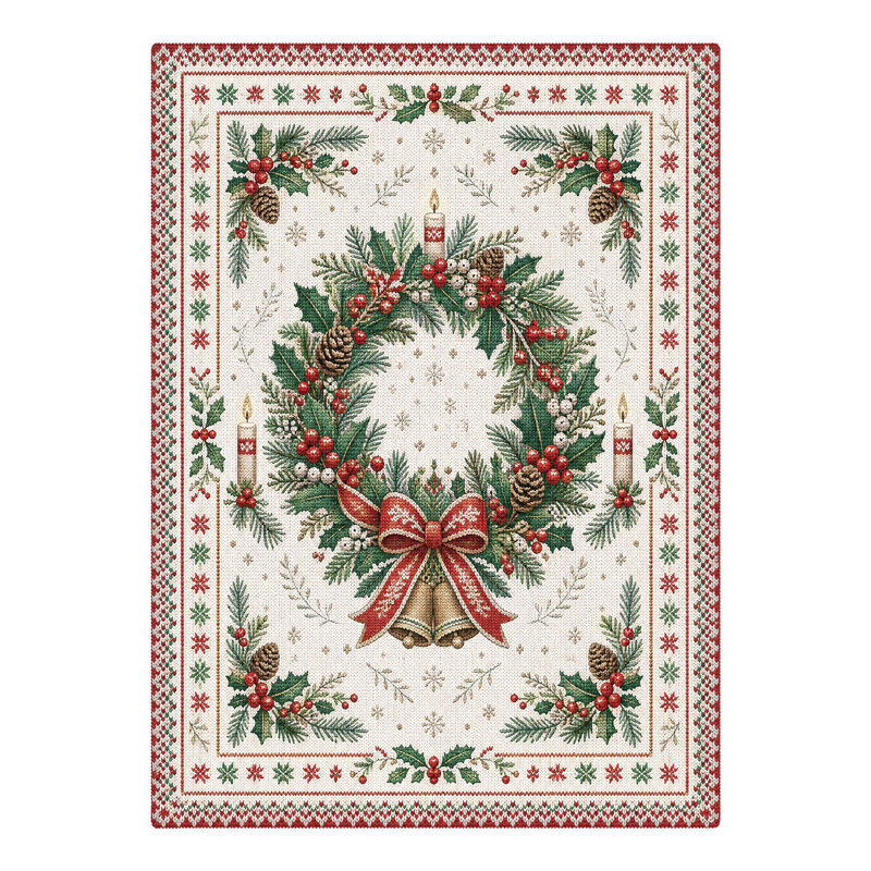 Tapis lavable à poils courts ivoire / vert Pine, Rectangulaire 8 pi x 10 pi