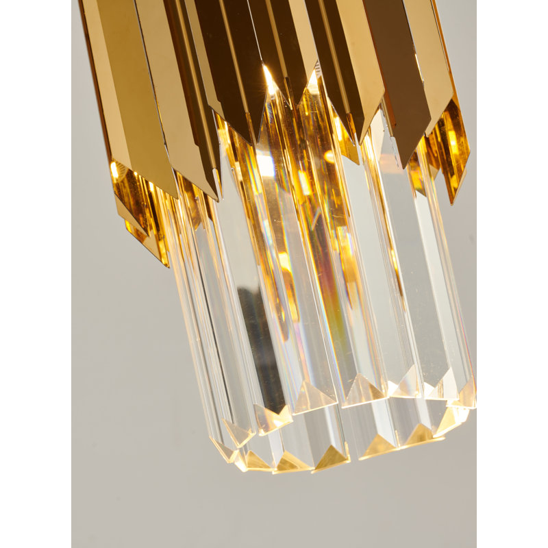 Modern 1 Light Gold Crystal Pendant