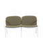 Ensemble de conversation d'extérieur en PP 3 pièces, cadre blanc avec coussin vert (2 fauteuils club et 1 causeuse)-42309478-42309479