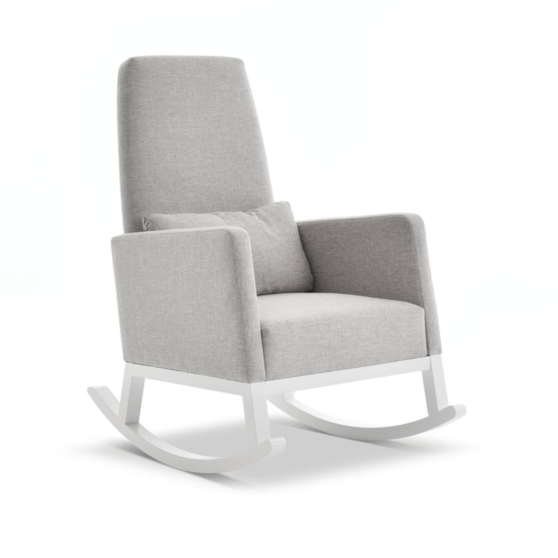High Back Rocking Chair  - Silver/Stone