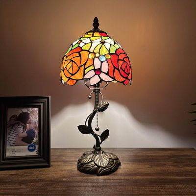 Tiffany Table Lamp Stained Glass Klarice LED Bulb Included 8"W*8"D*16"H