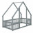 Stylish House-Themed Floor Bed Featuring Guardrails & Fence-1051374072