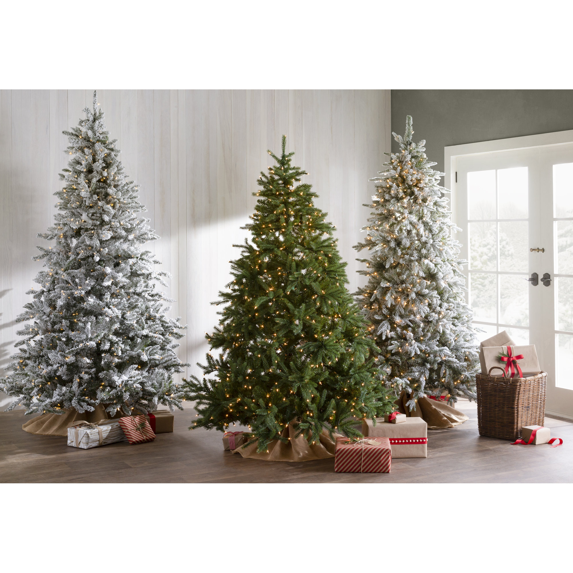 Utica Flocked Fir Artificial Christmas Tree, 10'