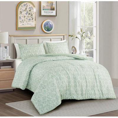Medina Tranquil Leaf Floral Printed Microfiber Comforter Set