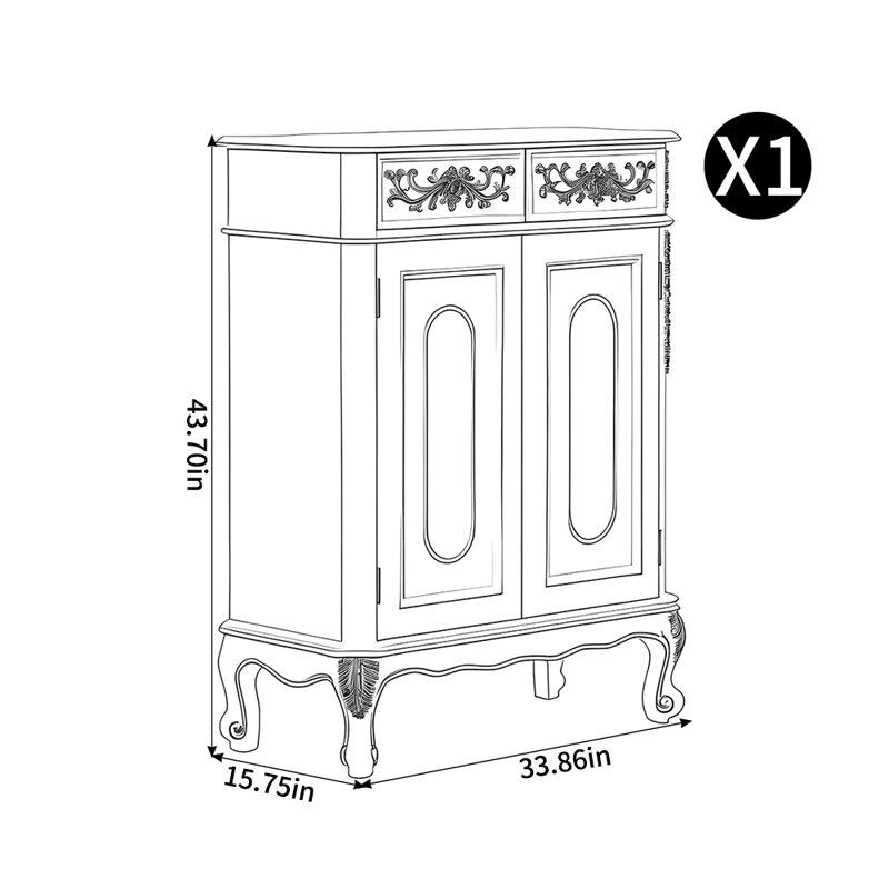 French style multi-layer storage shoe cabinet