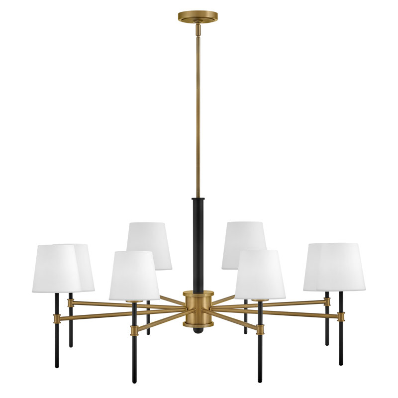 Saunders 40" Eight-Light Shaded Chandelier