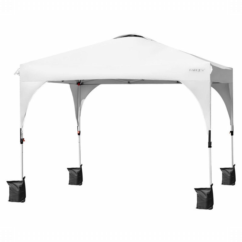 Auvent escamotable en acier, Blanc, 6,5 pi L 6,5 pi. D
