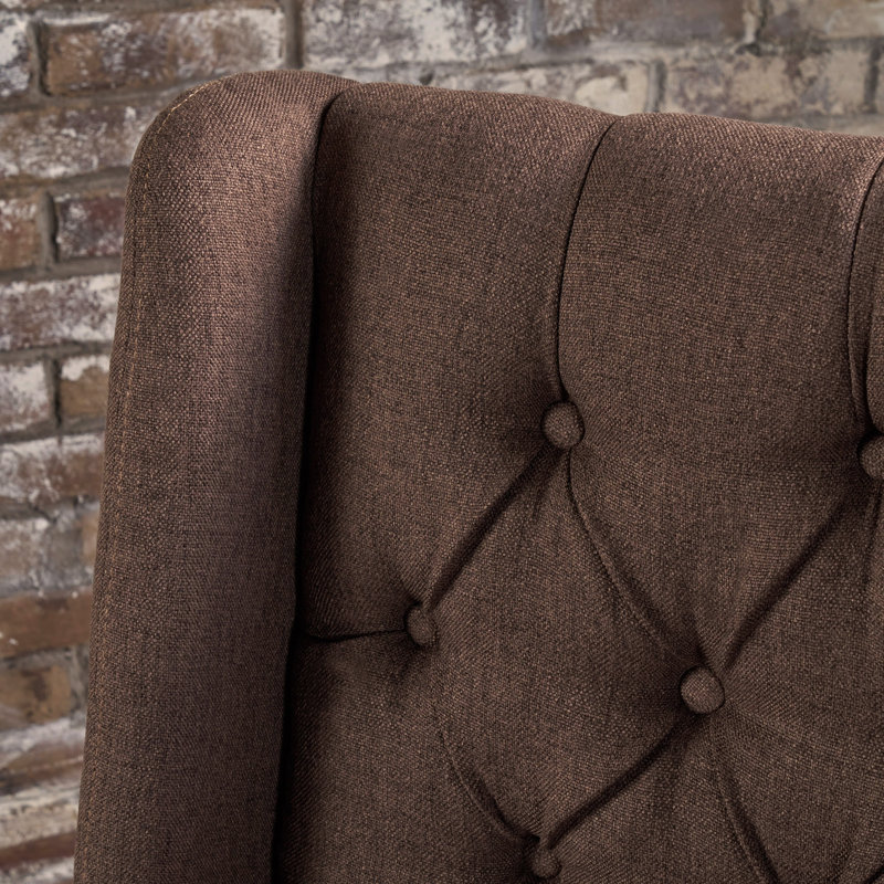 Toshia 1'' H Tufted Upholstered Dining Chair, Dark Brown