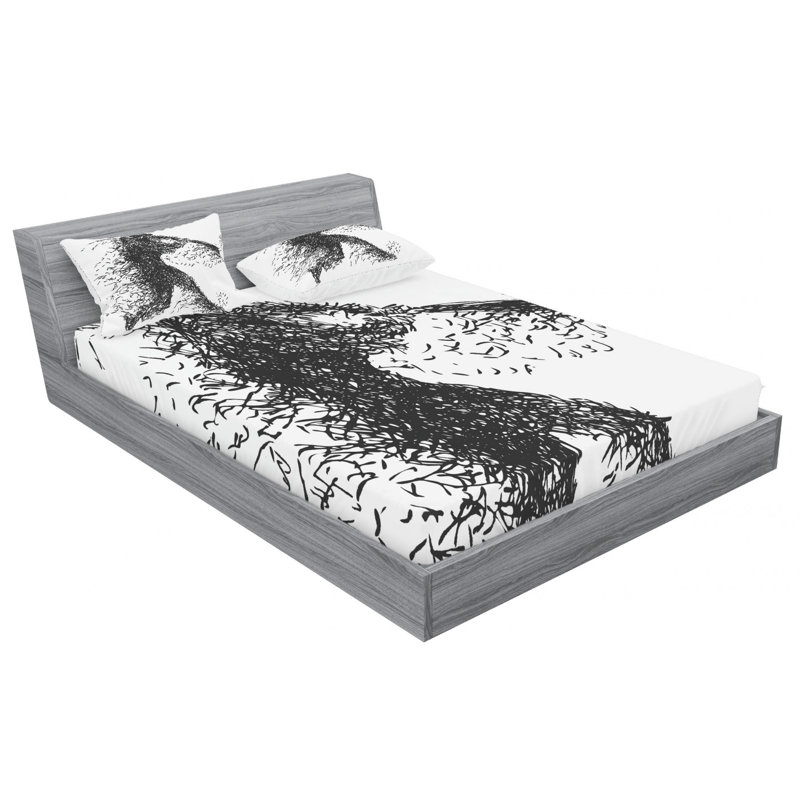 Ensemble de draps abstraits joueur de baseball posant grunge, Ensemble de draps pour lit double avec un drap-hou