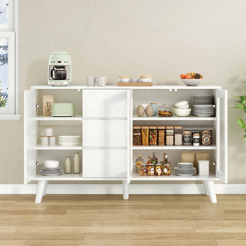 Farmhouse Buffet Cabinet with Pop-Up Doors