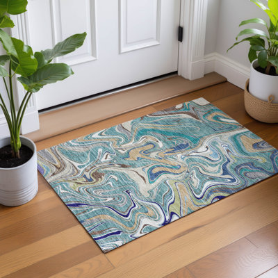 Machine Washable Indoor/Outdoor Jourdan ACN2395 Abstract Rug
