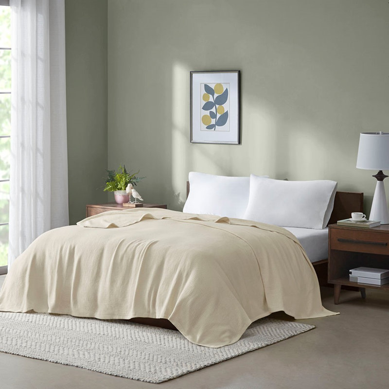 Couverture en coton Gracie Mills Brock Classic, Double/grand, Gris