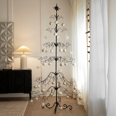 Barton 6.4ft Wrought Christmas Tree Ornament Display Stand- DIY Star Topper