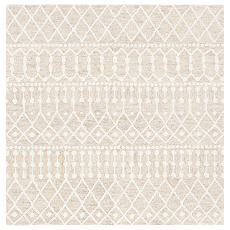 Avah Hand Tufted Wool Southwestern Rug, Square 8'