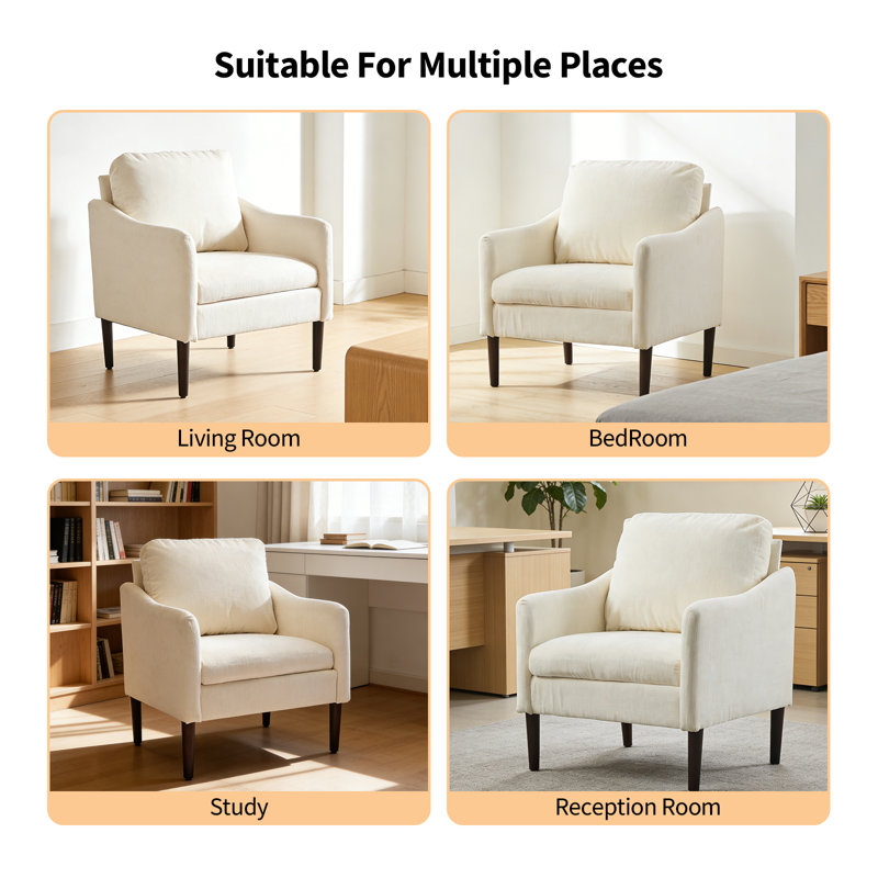 Upholstered Accent Chair, Chenille | beige