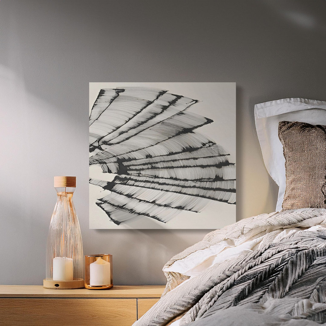 Abstract Black White Canvas Wall Art, Modern Minimalist Brush Stroke Print, Organic Contemporary Art Home Decor Gift