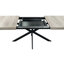 Table rectangulaire rétro gris, centre noir, pieds en fer, + métal, 6 places, capacité de charge de 165 lb, excellente table de salle à manger extensible, surface, pied, rangement, charge de 165 lb, métal