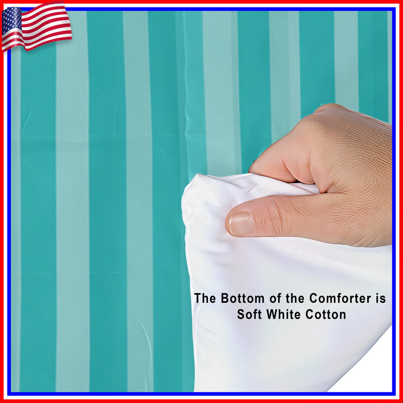 Stripes Bedding Pattern Comforter Modern, Twin Comforter, Blue Striped