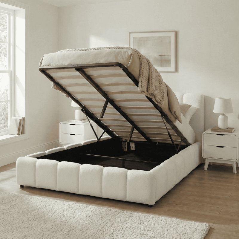 Atiyah Upholstered Ottoman Storage Bed, Kingsize (5')