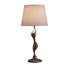 Lampe de chevet 24 po argentée avec abat-jour empire blanc