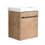 Meuble-lavabo mural 18 po avec lavabo en céramique et porte d'armoire à fermeture en douceur, pour petite salle de bain-117193632
