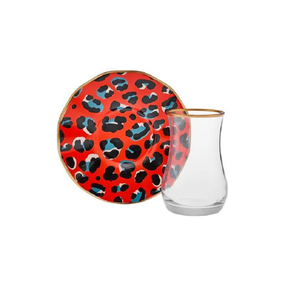 Karaca Leona Glass Turkish Tea, 150ml, Multi
