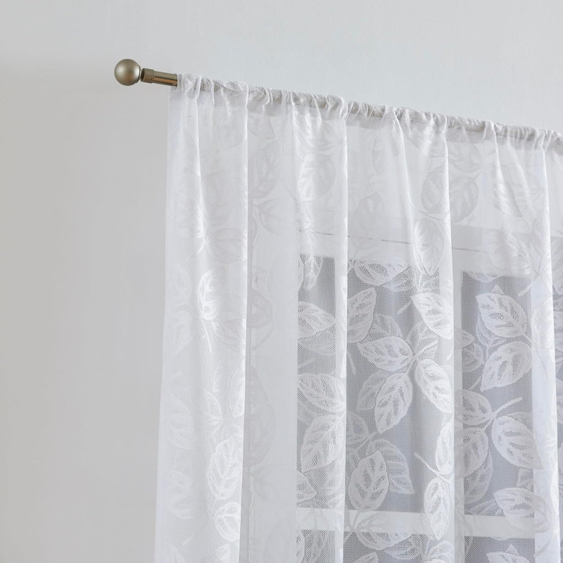 Paire de rideaux transparents Secily, Blanc, L 54 po x L 84 po