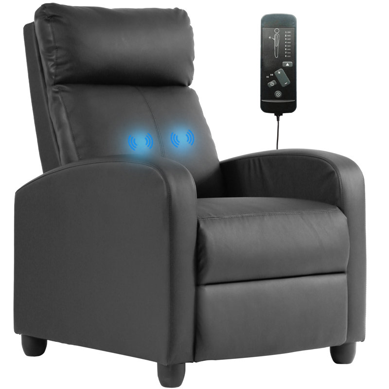 Fauteuil inclinable inclinable en cuir synthétique avec repose-pieds et télécommande pour repose-pieds