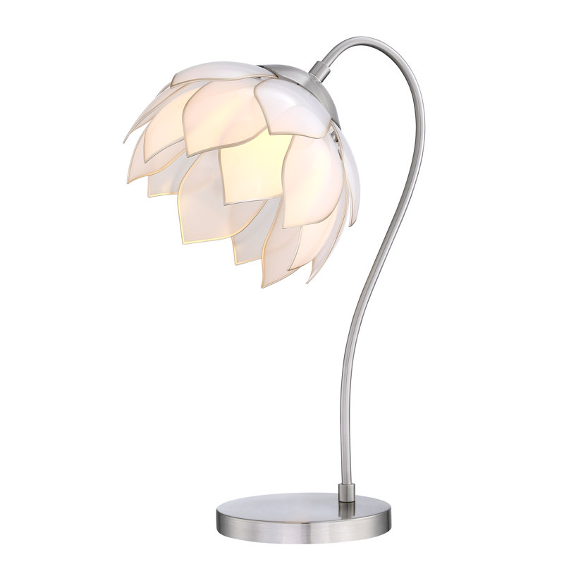 The Lotus Collection LED Arched Table Lamp, Burshed Nickel