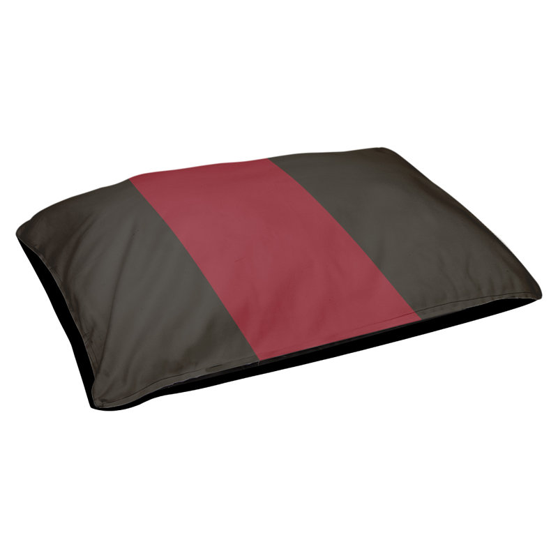Coussin rectangulaire designer Atlanta, Moyen (L 30 po x l 40 po), Noir / rouge brique