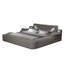 Grand lit masseur multifonctionnel en bois et similicuir gris Zoya-25003885-25003884