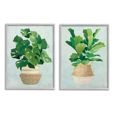 Serene Monstera d'intérieur plante minimale par Julia Purinton - ensemble de 2 impressions d'art graphique