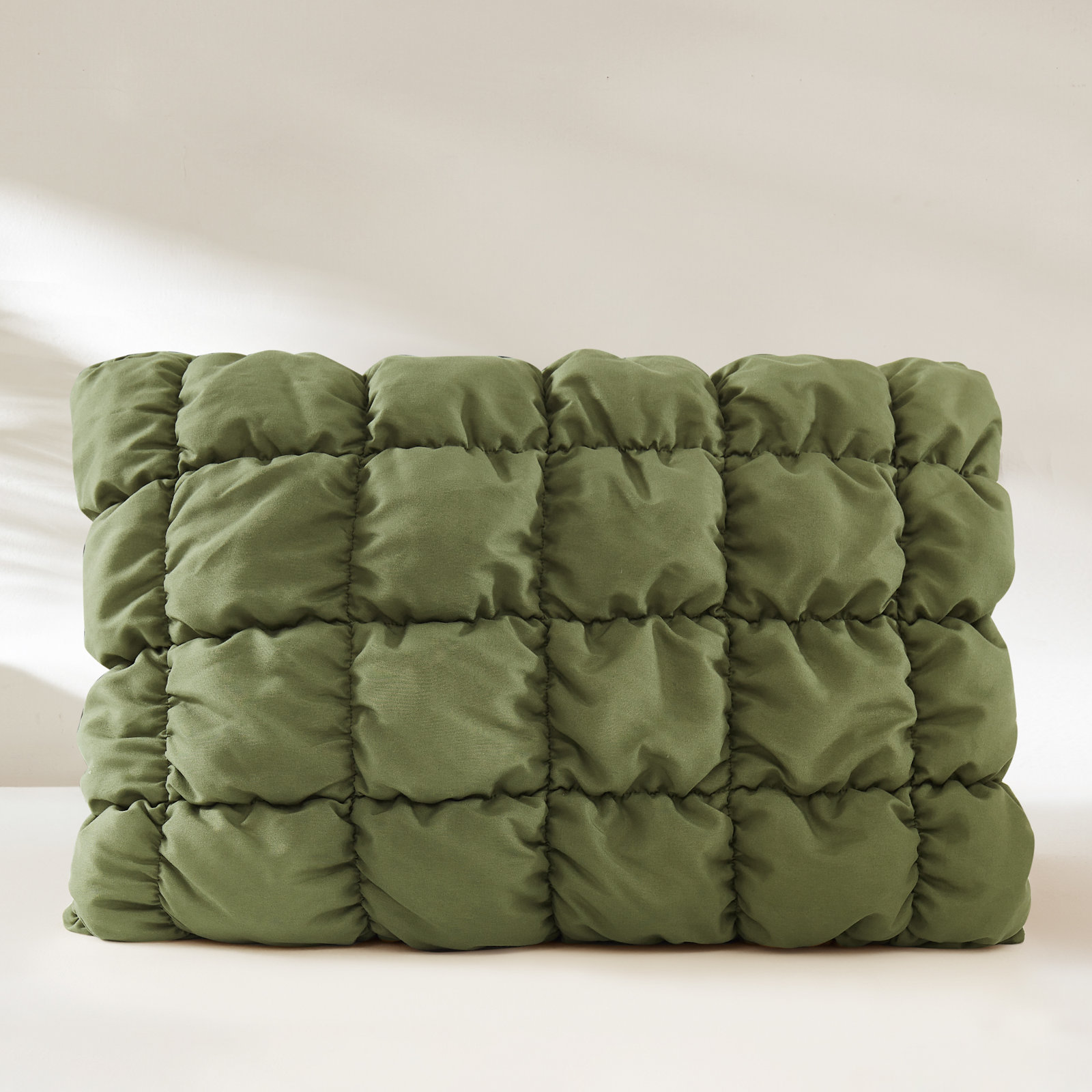 Puff Comforter Set, Twin XL Comforter + 1 Standard Sham, Green