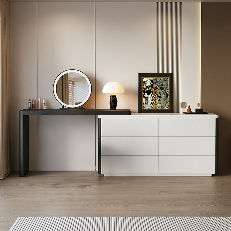 Coiffeuse avec miroir lumineux, 6 tiroirs