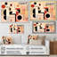 «Cubism Scandinavian Coral», reproduction d'art sur toile-97032487-97032490