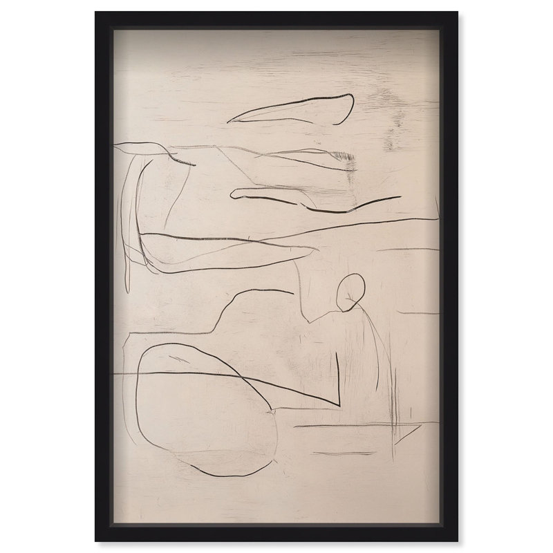 Oliver Gal Frenzied Strokes II Abstract - Luxury Shadowbox Framed Wall Art, Black, 25.5" H x 17.5" W