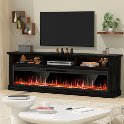 Fireplace Tv Stand For Tvs With Electric Fireplace, Entertainment Centre,led Light Tv Consoles For Living Room,farmhouse Media Console Table