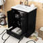 Meuble-lavabo compact de 24 po avec tablettes réglables et lavabo durable-1091547763