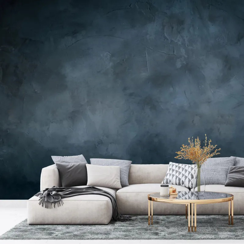 Murale béton bleu marine foncé, L 96 po x l 108 po