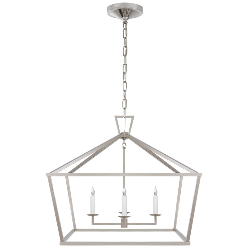 Chapman & Myers Darlana Medium Wide Lantern, Polished Nickel