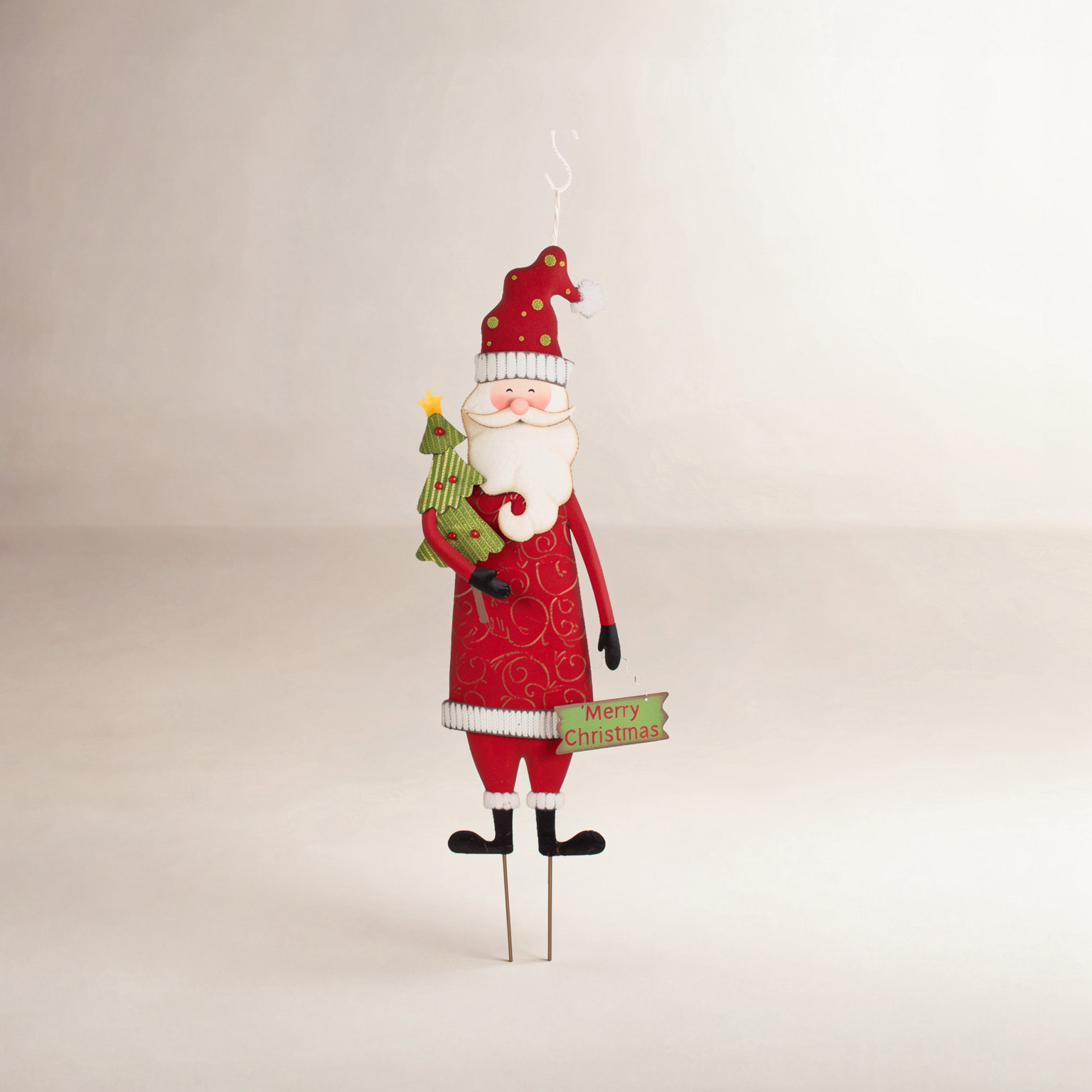 Metal Santa Yard Stake and Wall Decor