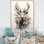 Portrait de cerf noir et blanc I sur toile