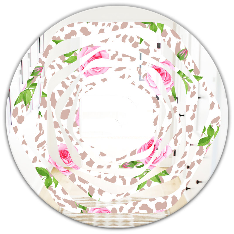 Miroir mural Whirl, H 23,6 po x l 23,6 po, Fourrure de léopard Whirl Safari IV