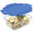 Glass Lunch Box - Leak-Proof Bento-Style Food Container With Airtight Lid And Divided 3-Compartment Design - 5 Cup Capacity For Meal Prepping, And Portion-Controlled Meals For Adults (Blue)