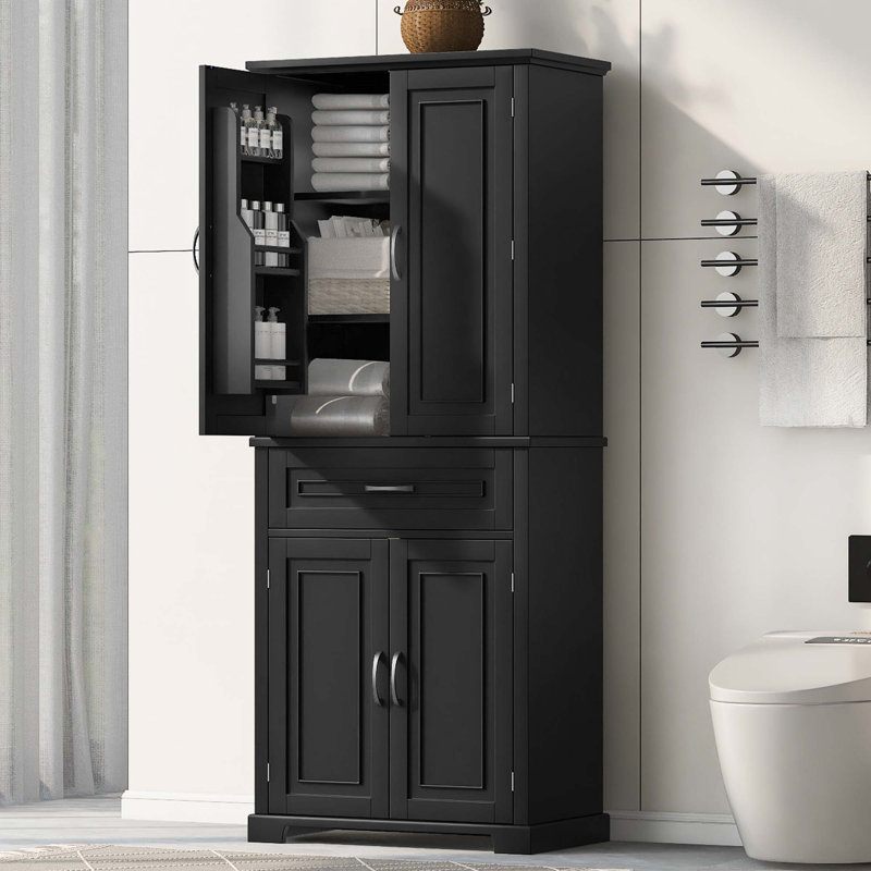 Armoire de rangement pour salle de bain, Noir